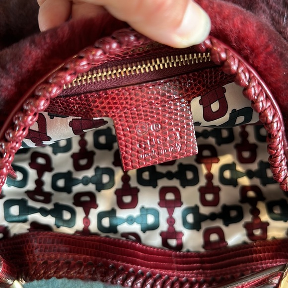 Gucci Horse Bit rabbit fur and lizard bag - Picture 6 of 11
